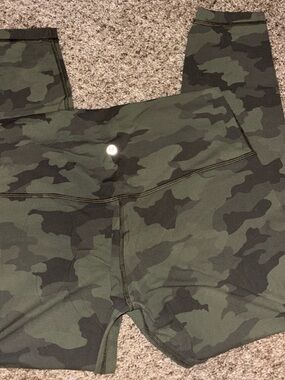 lululemon athletica Camo Green High-Rise Leggings